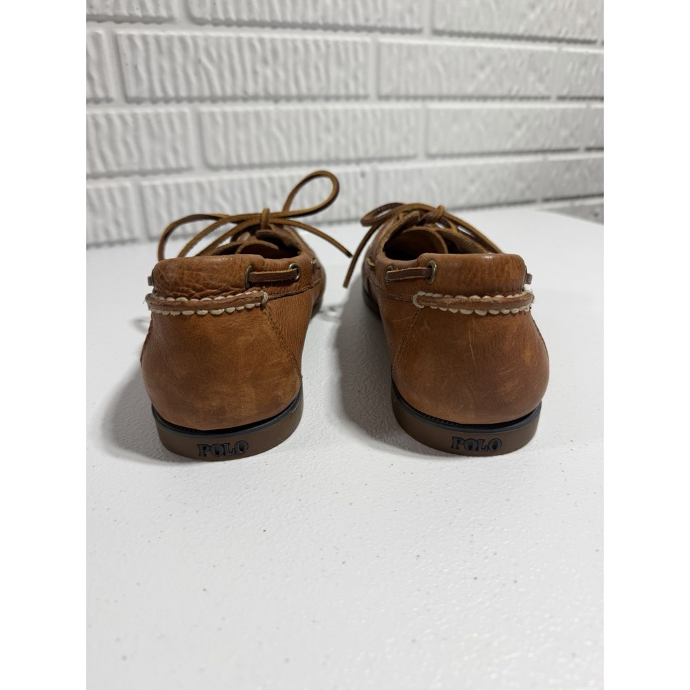 POLO RALPH LAUREN Men's Bienne Leather Boat Shoes Tan US 9 - Picture 5 of 13